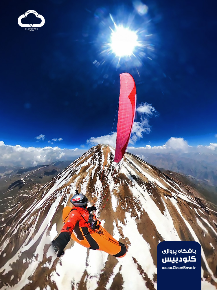 پرواز با پاراگلایدر تا قله ی دماوند توسط سهیل باریکانی